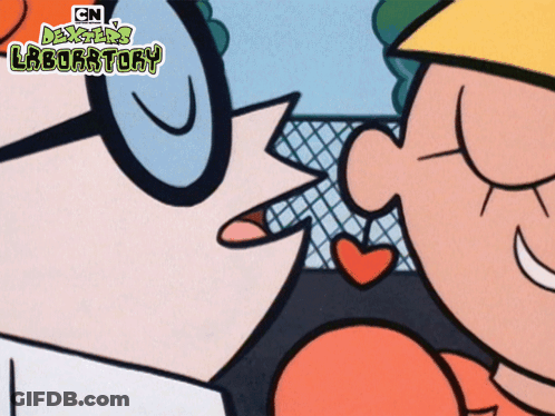 Dexter From Dexter's Laboratory Kissing Woman GIF