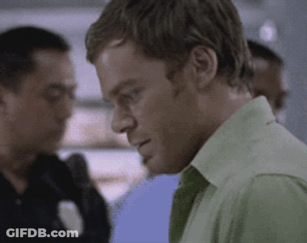 Dexter Morgan Awkward Greeting GIF