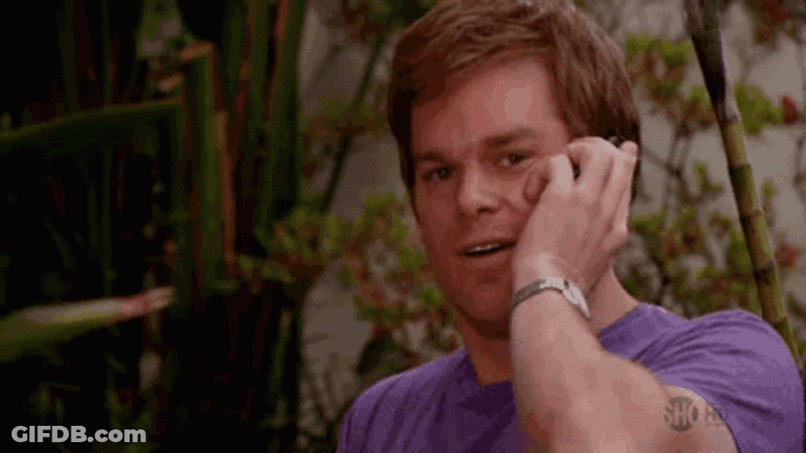 Dexter Morgan Happy Smile Phone Call GIF