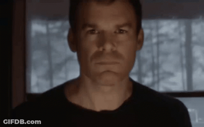Dexter Morgan Intense Stare Eyebrow Twitch GIF