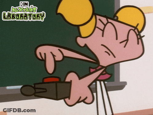 Dexter Pointing From Laboratory GIF