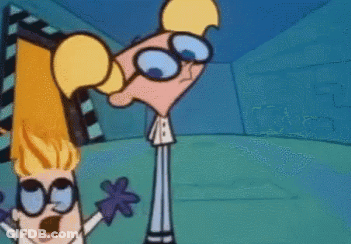 Dexter's Hair On Fire GIF