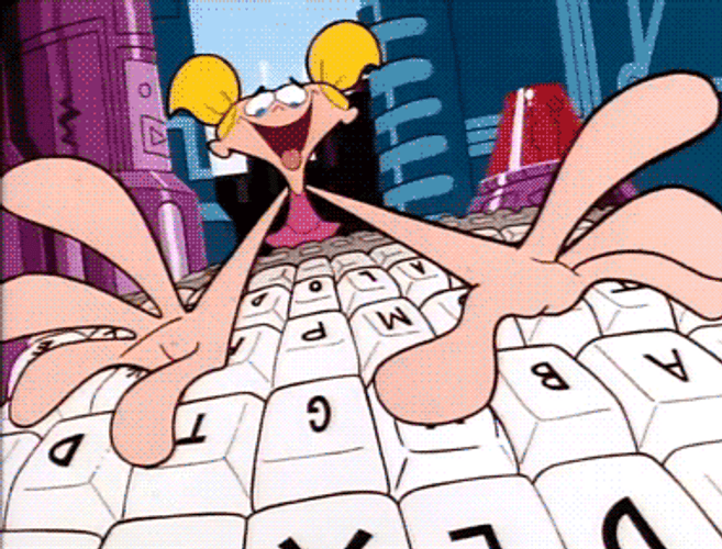 Dexter's Laboratory Dee Dee Happy Typing GIF