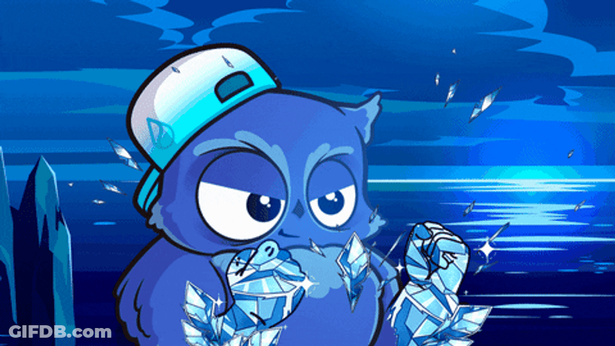 Diamond Hands Let's Go Owl GIF