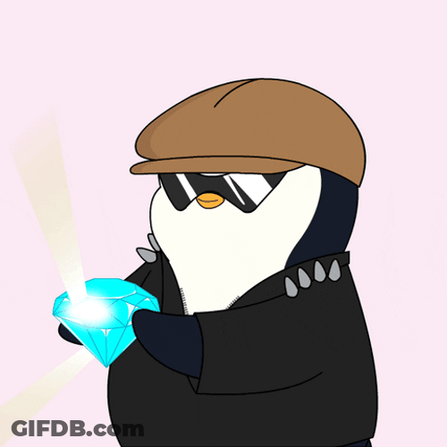 Diamond Hands Of Pudgy Penguin GIF