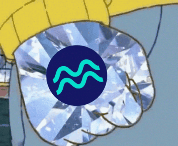 Diamond Hands With Aquarius Sign GIF