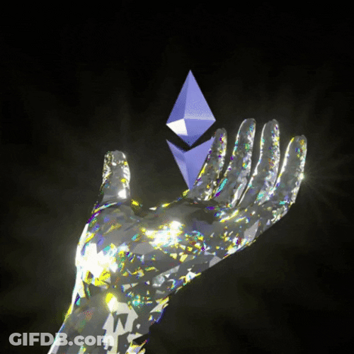 Diamond Hands With Ethereum In The Palm GIF