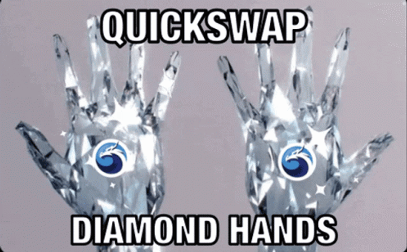 Diamond Hands With Quickswap Logo GIF