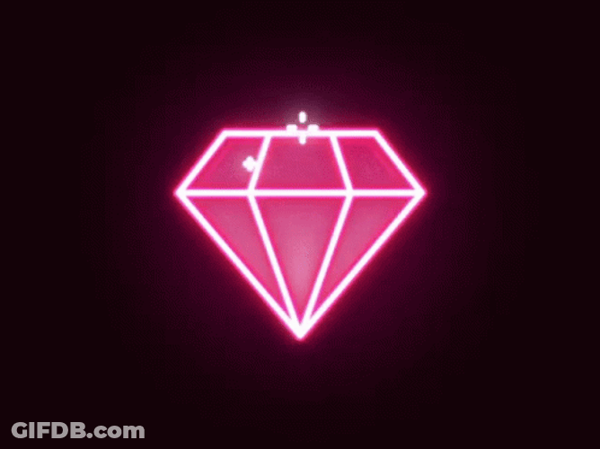 Diamond Neon Lights Pink Spinning Sparkle GIF