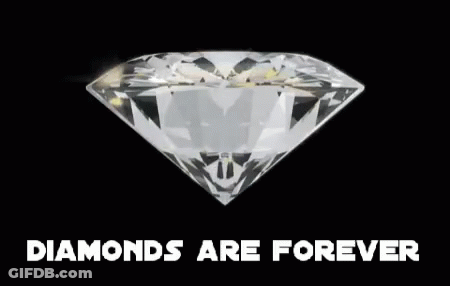 Diamond On Black Background Saying Diamonds Are Forever GIF