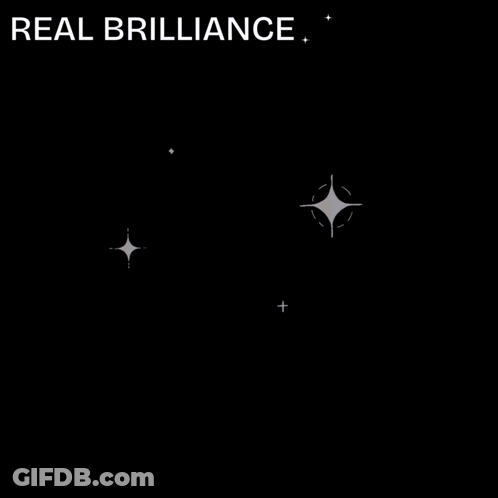Diamond On Black Background Saying Real Brilliance GIF