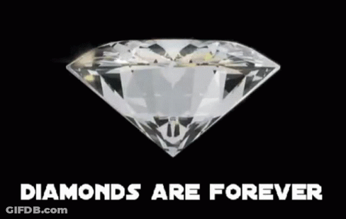 Diamond On Black Saying Diamonds Are Forever GIF