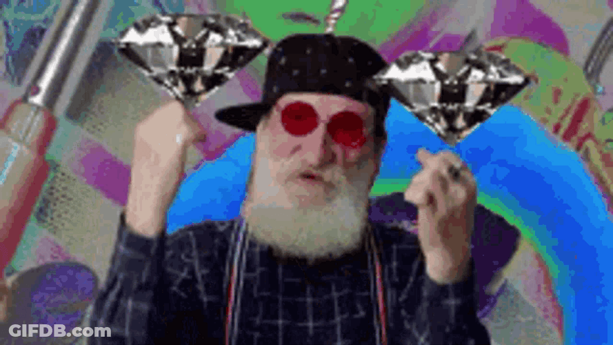 Diamond Stones Old Man Cool Swag GIF