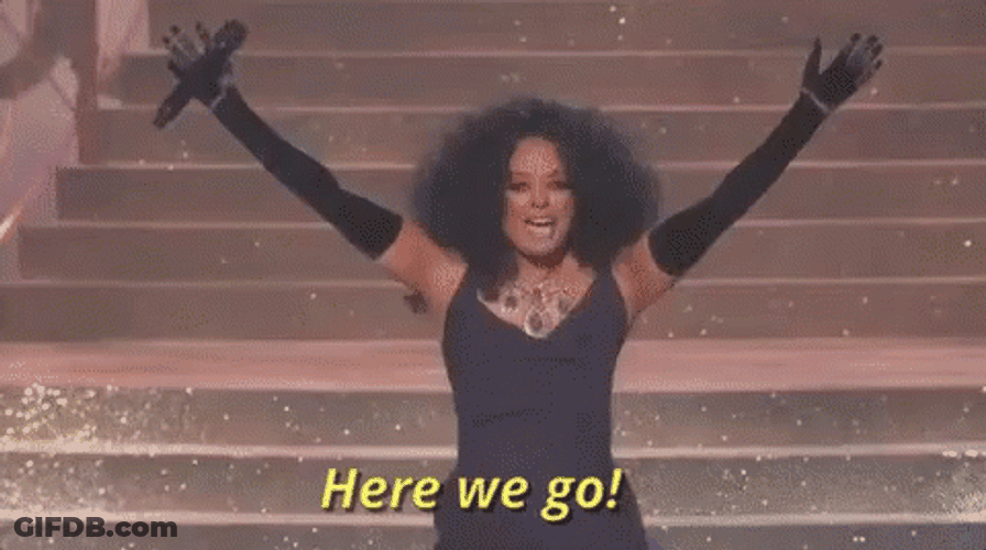Diana Ross Encouraging Crowd And Here We Go GIF