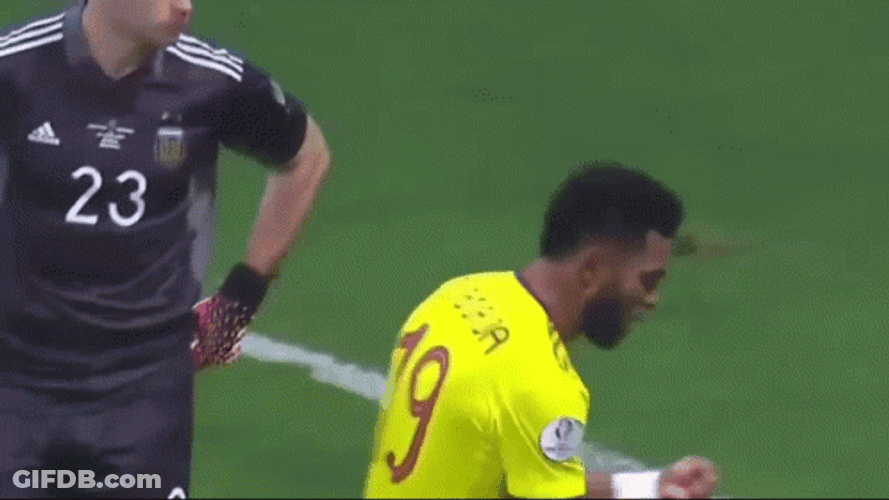 Dibu With Miguel Borja GIF
