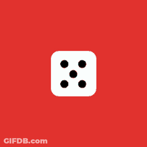 Dice Changing Dots Colors Animation GIF
