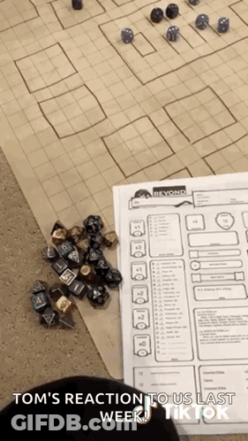 Dice On Table Next To Paper Saying Beyond GIF