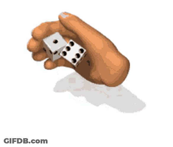 Dice Roll Shuffle Play Animated Hand GIF