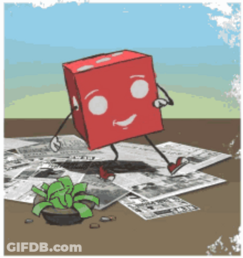 Dice Stick Man Dancing Papers Animation GIF
