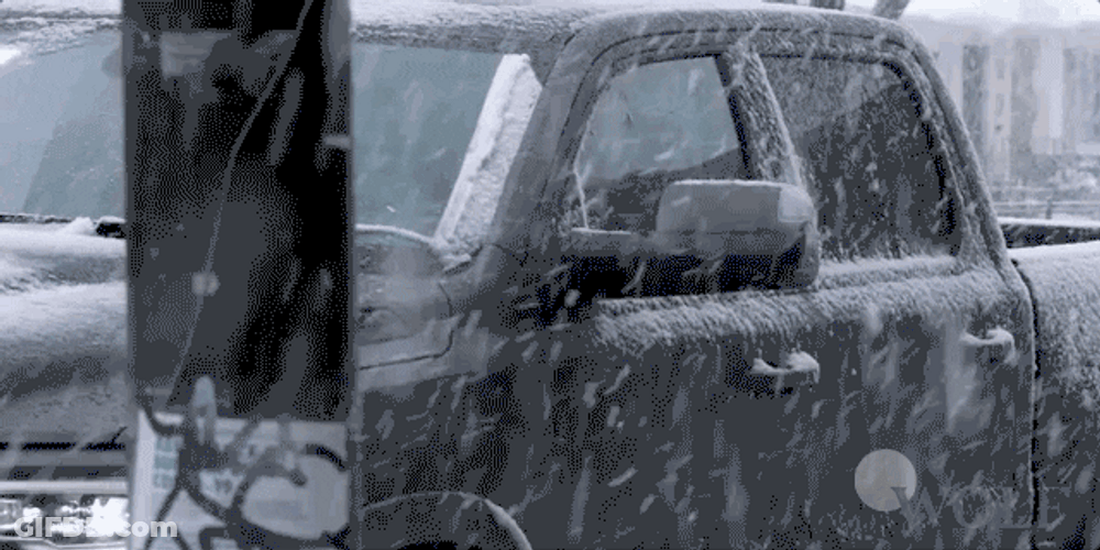 Dick Wolf Walking In Snow Storm GIF