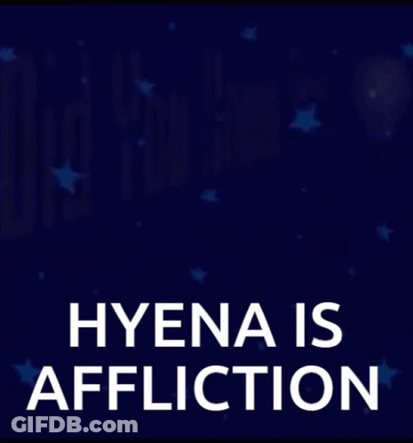 Did You Know That Hyena Is Affliction Poster With Light Bulb GIF