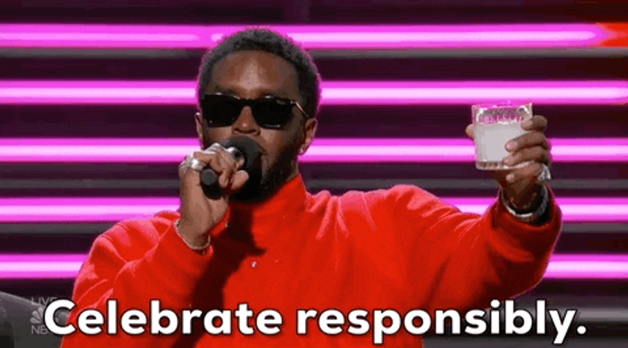 Diddy Raising Glass To Celebrate GIF