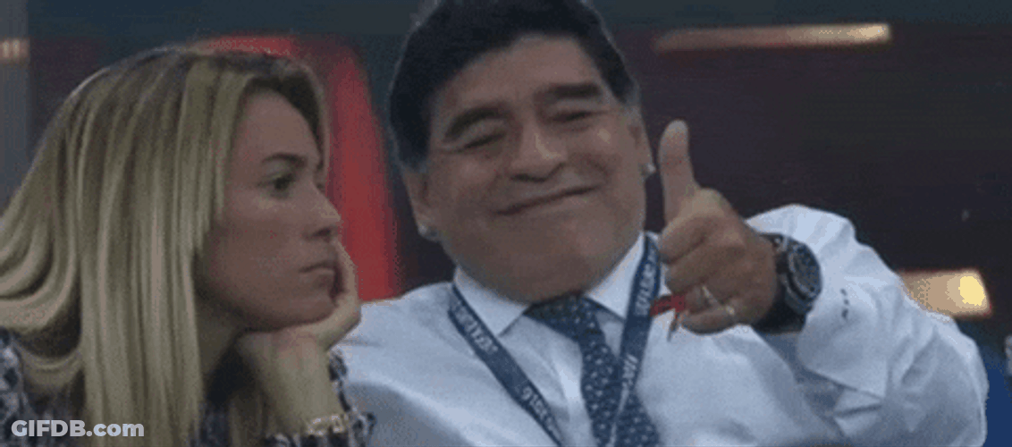 Diego Maradona Big Grin Thumbs Up GIF