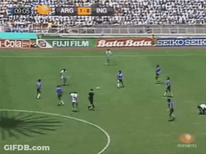 Diego Maradona Breathtaking Goal Score GIF