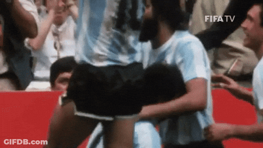 Diego Maradona Emotional Celebration GIF