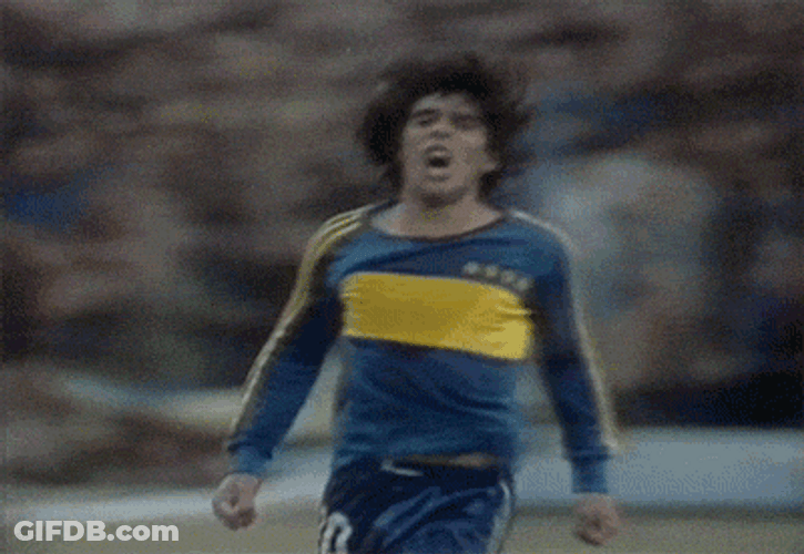 Diego Maradona Happy Screaming Celebration GIF