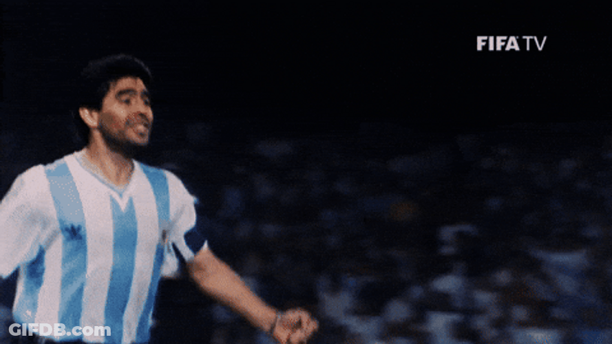 Diego Maradona Jumping Hug Celebration GIF