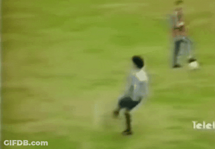 Diego Maradona Kicking Ball Upward GIF