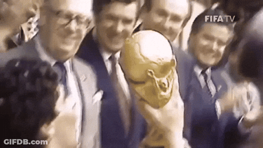 Diego Maradona Kissing Trophy GIF
