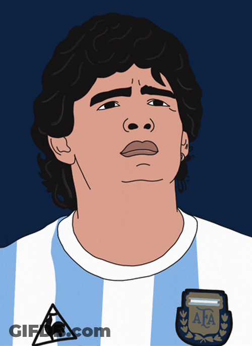 Diego Maradona Looking Up Cartoon GIF