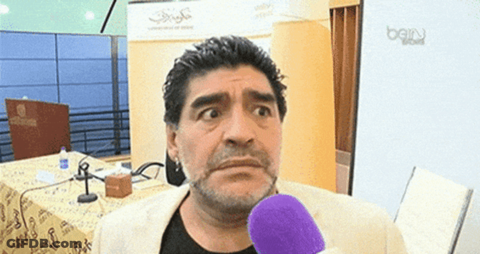Diego Maradona Surprised Shaking Head GIF