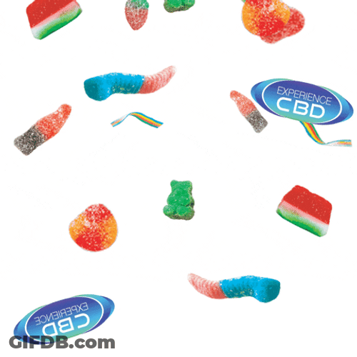 Different Colorful Gummies Falling GIF