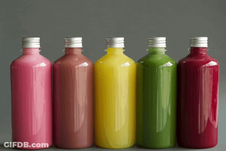 Different Coloring Inside Bottles GIF