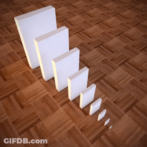 Different White Dominos Falling GIF