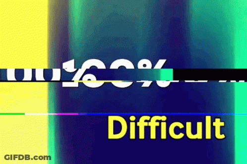 Difficult Word Blue Yellow Background GIF