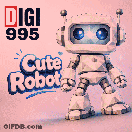 Digi 995 Cute Robot With White Robot GIF
