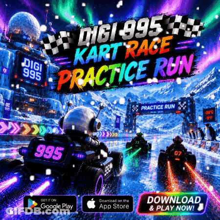 Digi 995 Kart Race Practice Run Advertisement GIF