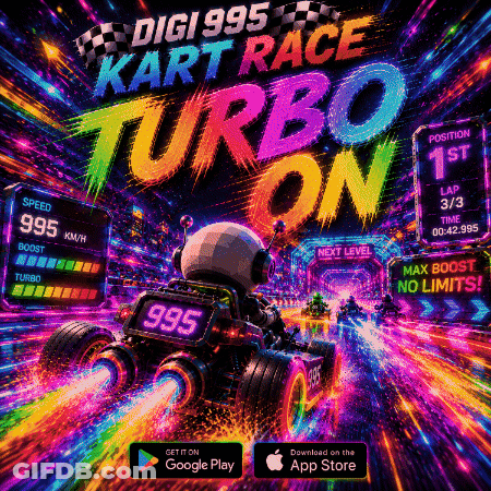 Digi 995 Kart Race Turbo Robot Driving Kart GIF