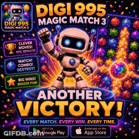 Digi 995 Magic Match 3 Robot GIF