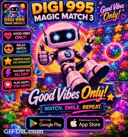 Digi 995 Magic Match 3 Robot GIF