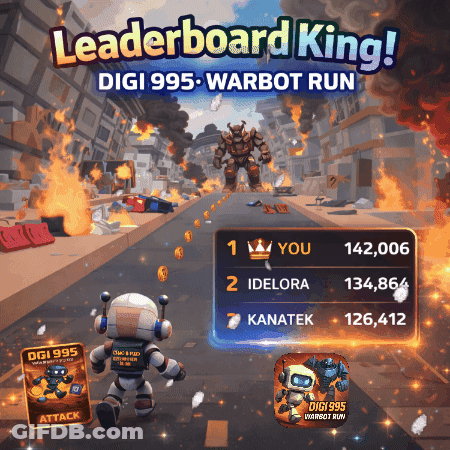 Digi 995 Warbot Run Robot Running Down Street GIF