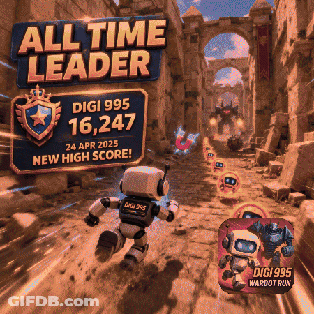 Digi 995 Warbot Run Video Game Poster GIF