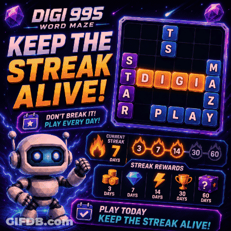 Digi 995 Word Maze Advertisement With Robot GIF