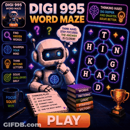 Digi 995 Word Maze Robot Advertisement GIF
