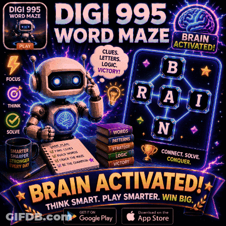 Digi 995 Word Maze Robot Advertisement GIF