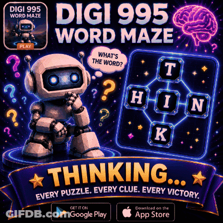 Digi 995 Word Maze Robot Advertisement GIF